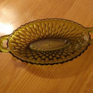 Vintage green carnival dish